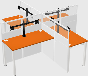 Quad office cubicles
