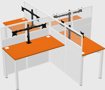 Quad office cubicles