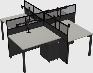 Quad office cubicles