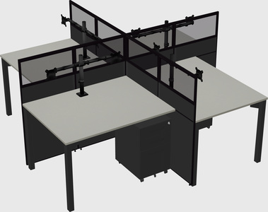 Quad office cubicles