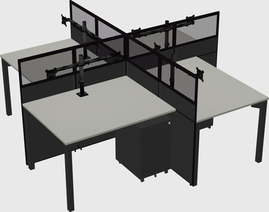 Quad office cubicles