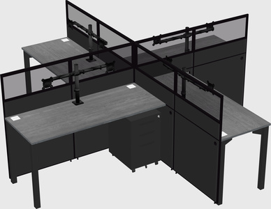 Quad office cubicles