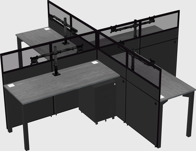 Quad office cubicles