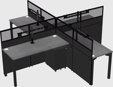 Quad office cubicles