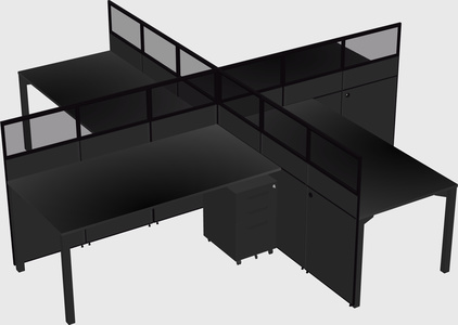 Quad office cubicles