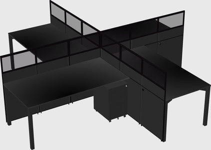 Quad office cubicles
