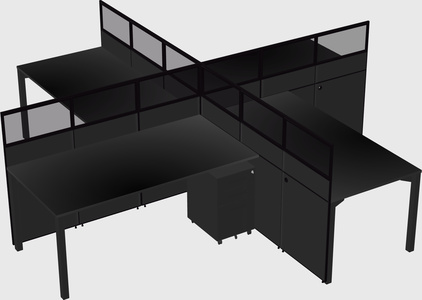 Quad office cubicles