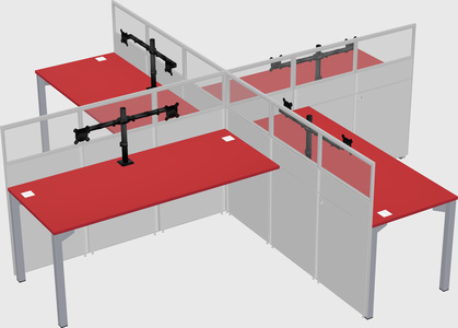 Quad office cubicles
