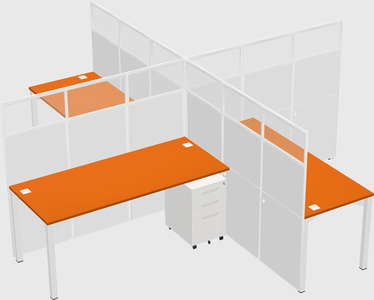 Quad office cubicles