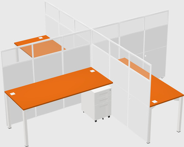 Quad office cubicles