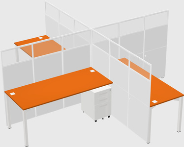 Quad office cubicles