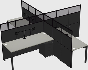 Quad office cubicles