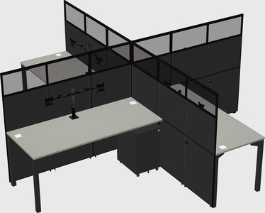 Quad office cubicles