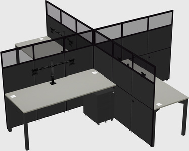 Quad office cubicles