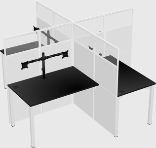 Quad office cubicles