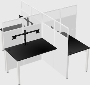 Quad office cubicles