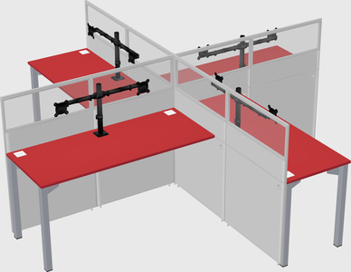 Quad office cubicles