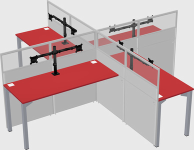 Quad office cubicles