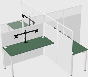 Quad office cubicles