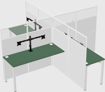 Quad office cubicles