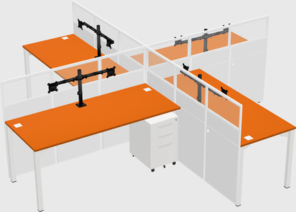 Quad office cubicles