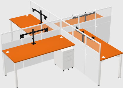 Quad office cubicles