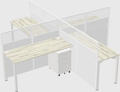 Quad office cubicles