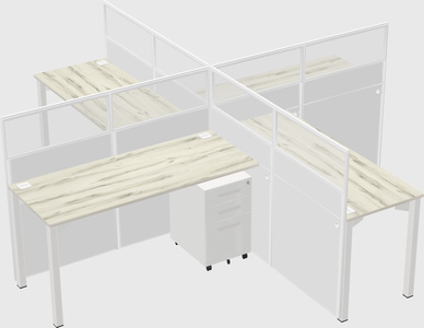 Quad office cubicles