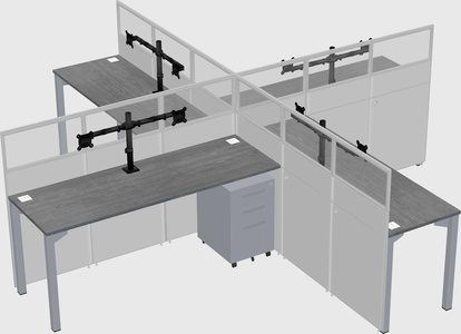 Quad office cubicles
