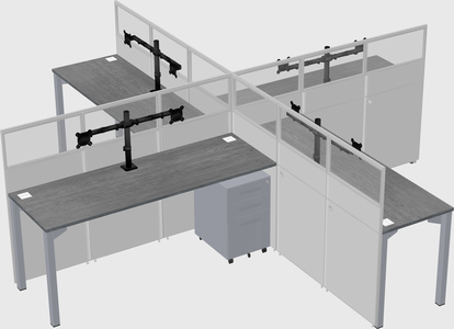 Quad office cubicles