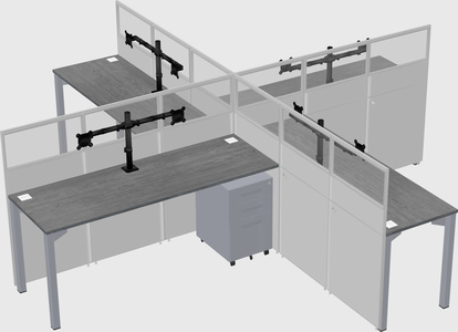 Quad office cubicles