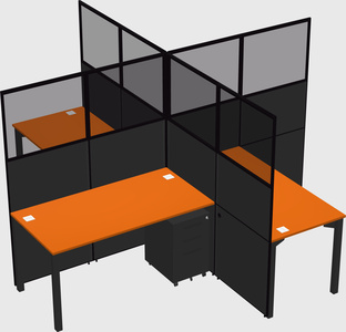 Quad office cubicles