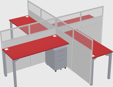 Quad office cubicles