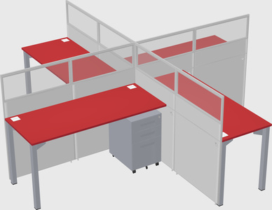 Quad office cubicles