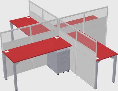 Quad office cubicles