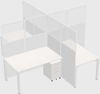 Quad office cubicles