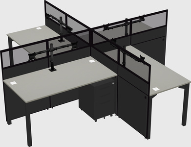 Quad office cubicles