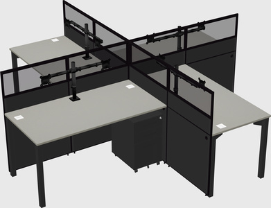 Quad office cubicles