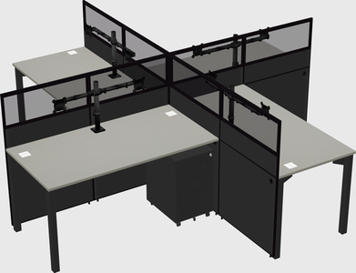 Quad office cubicles