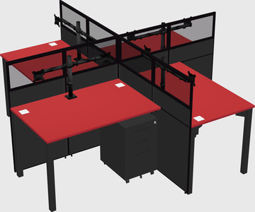 Quad office cubicles