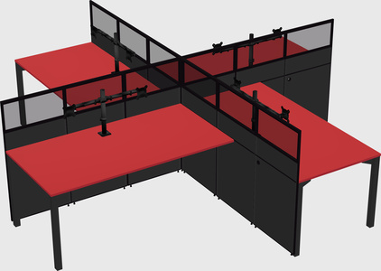 Quad office cubicles