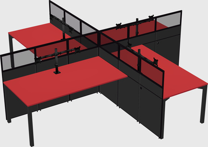 Quad office cubicles