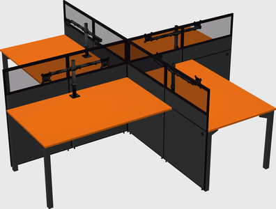 Quad office cubicles
