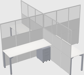 Bureaux à quatre cabines