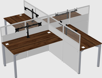 Quad office cubicles