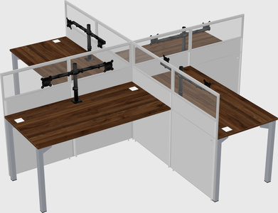 Quad office cubicles