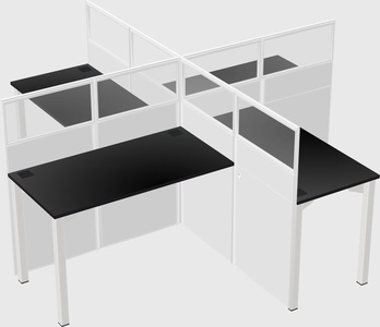 Quad office cubicles