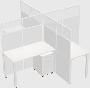 Bureaux à quatre cabines