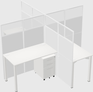 Bureaux à quatre cabines