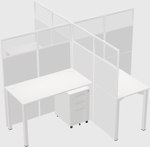 Bureaux à quatre cabines